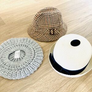 3pc Lot of Vintage Hats 🎩 Fedora, Pillbox and Beret